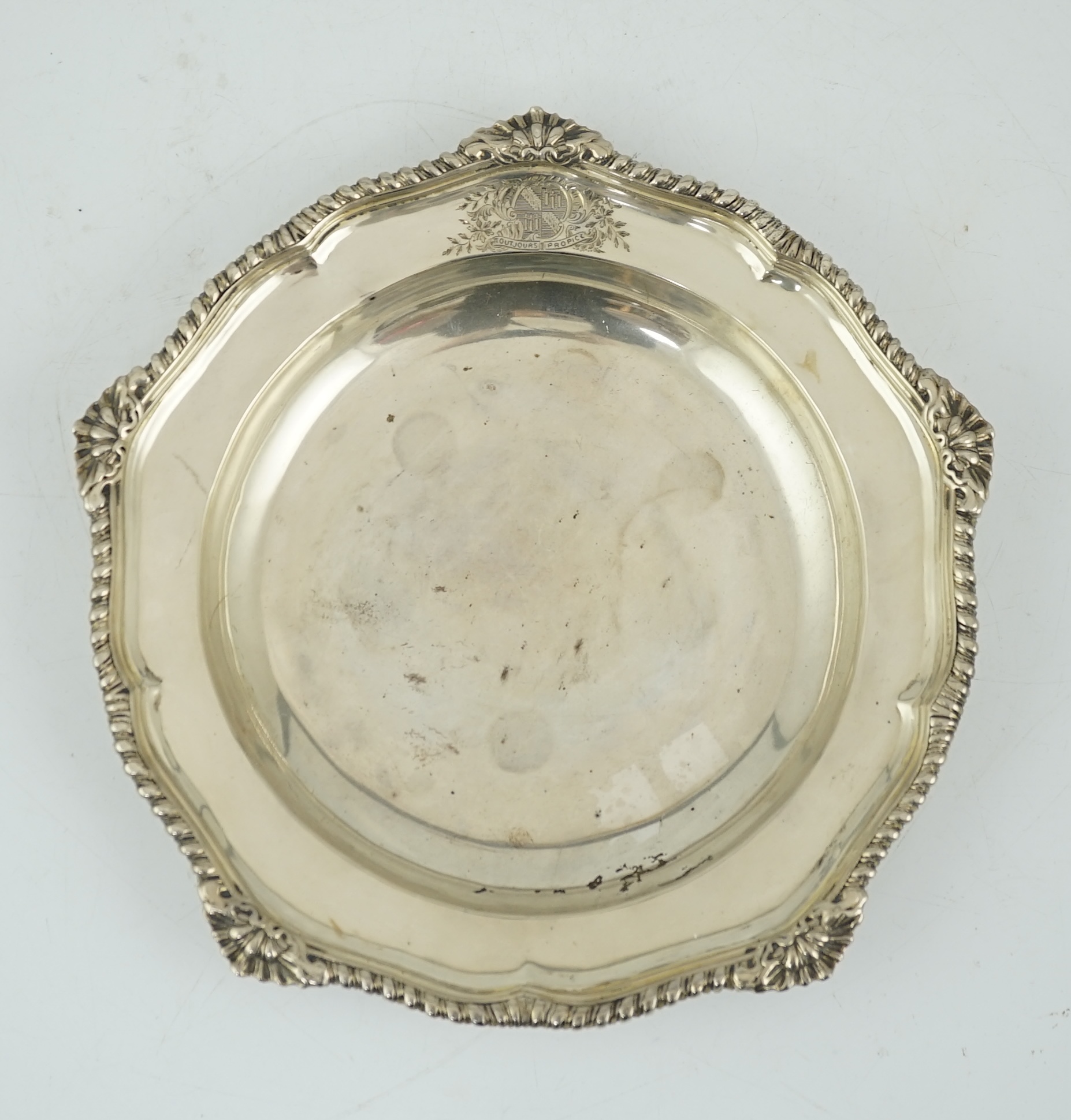 A George III silver soup plate, by Parker & Wakelin